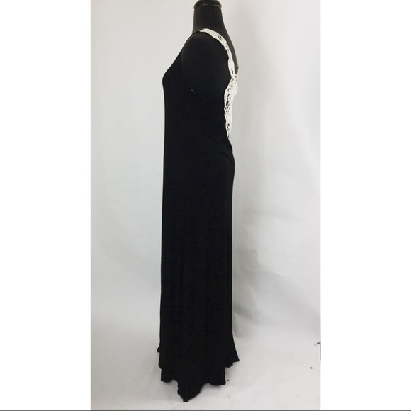 New! Soft Black Maxi Dress w/ Crochet Detail - Picture 4 of 8